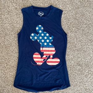 Disney navy blue patriotic USA tank small sm S